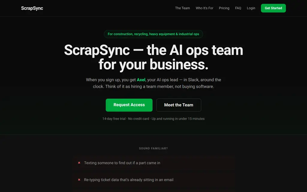 ScrapSync — AI-powered back-office platform